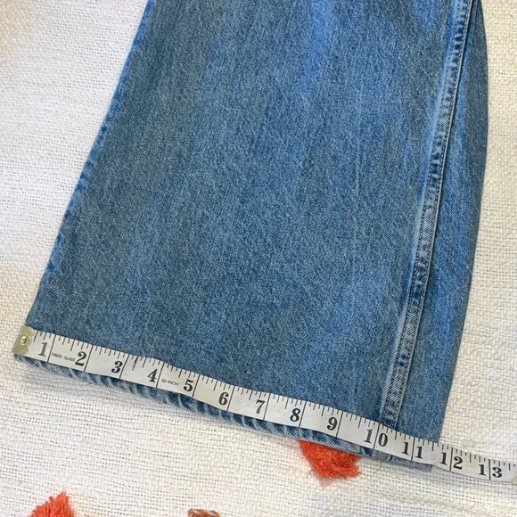 ZARA✨Cargo Jeans U.S. Women’s 6 Baggy Low Waisted Pockets Med Blue - Picture 7 of 16